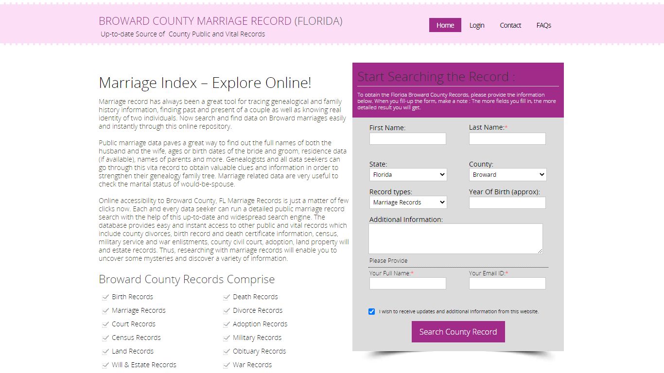 Public Marriage Records - Broward County, Florida
