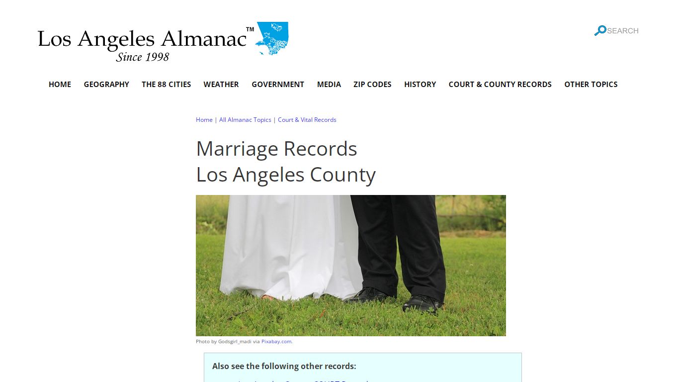 Obtain Marriage Records in Los Angeles County, California